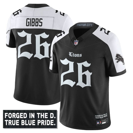 Detroit Lions 'Gothic Motor City Edition' Vapor Limited Jersey - All Stitched