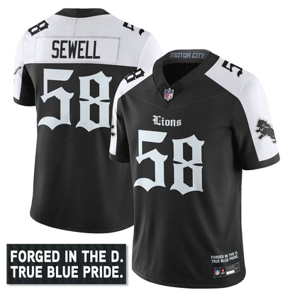 Detroit Lions 'Gothic Motor City Edition' Vapor Limited Jersey - All Stitched