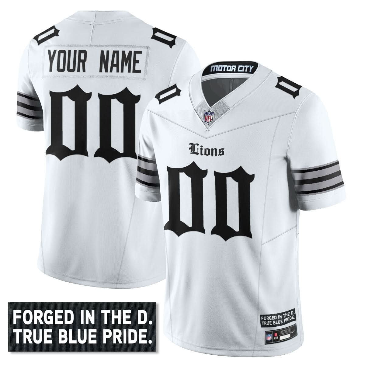Detroit Lions 'Gothic Motor City Edition' Vapor Limited Jersey - All Stitched