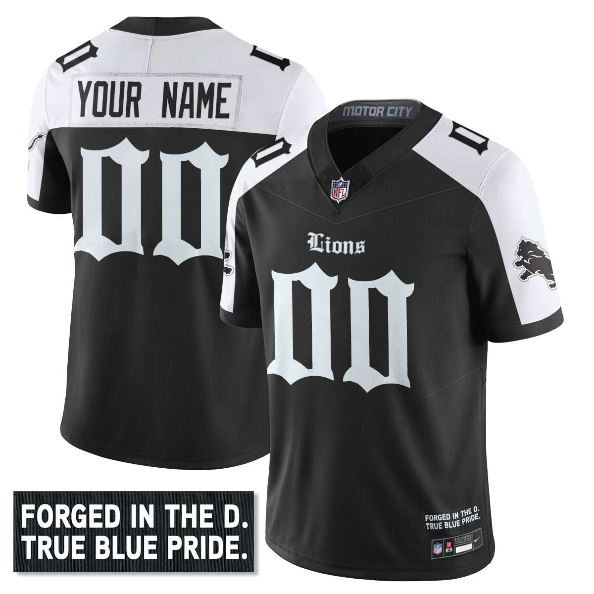 Detroit Lions 'Gothic Motor City Edition' Vapor Limited Jersey - All Stitched