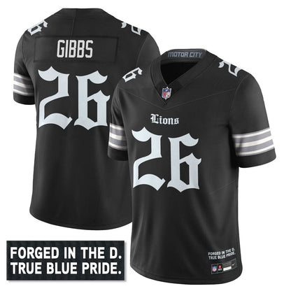 Detroit Lions 'Gothic Motor City Edition' Vapor Limited Jersey - All Stitched