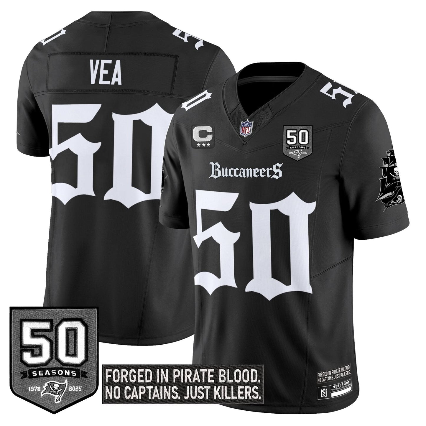 Tampa Bay Buccaneers 'Gothic Pirate Shadows Edition' Limited Jersey - All Stitched