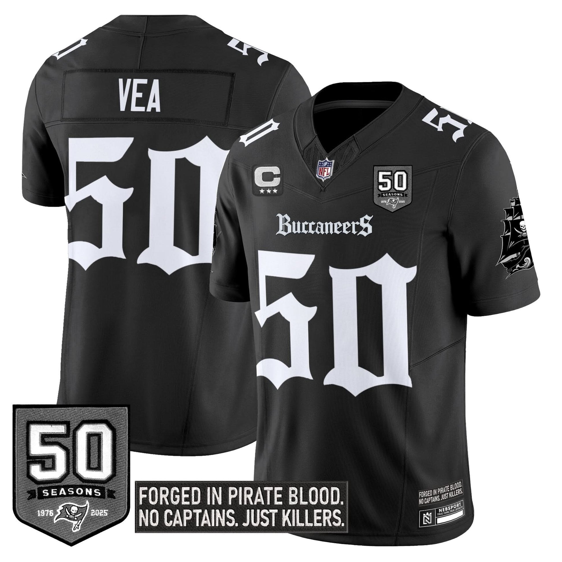 Tampa Bay Buccaneers 'Gothic Pirate Shadows Edition' Limited Jersey - All Stitched