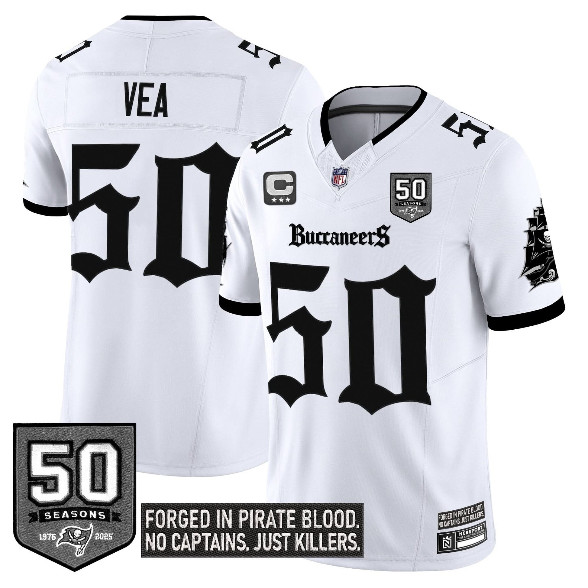 Tampa Bay Buccaneers 'Gothic Pirate Shadows Edition' Limited Jersey - All Stitched