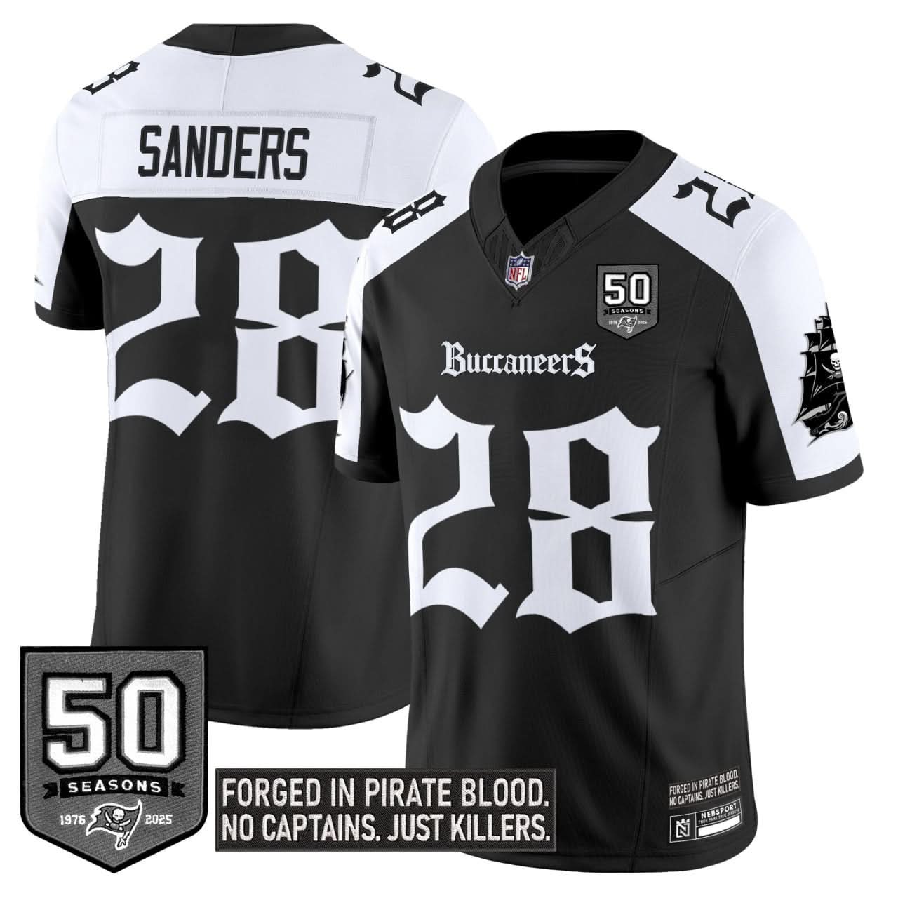 Tampa Bay Buccaneers 'Gothic Pirate Shadows Edition' Limited Jersey - All Stitched
