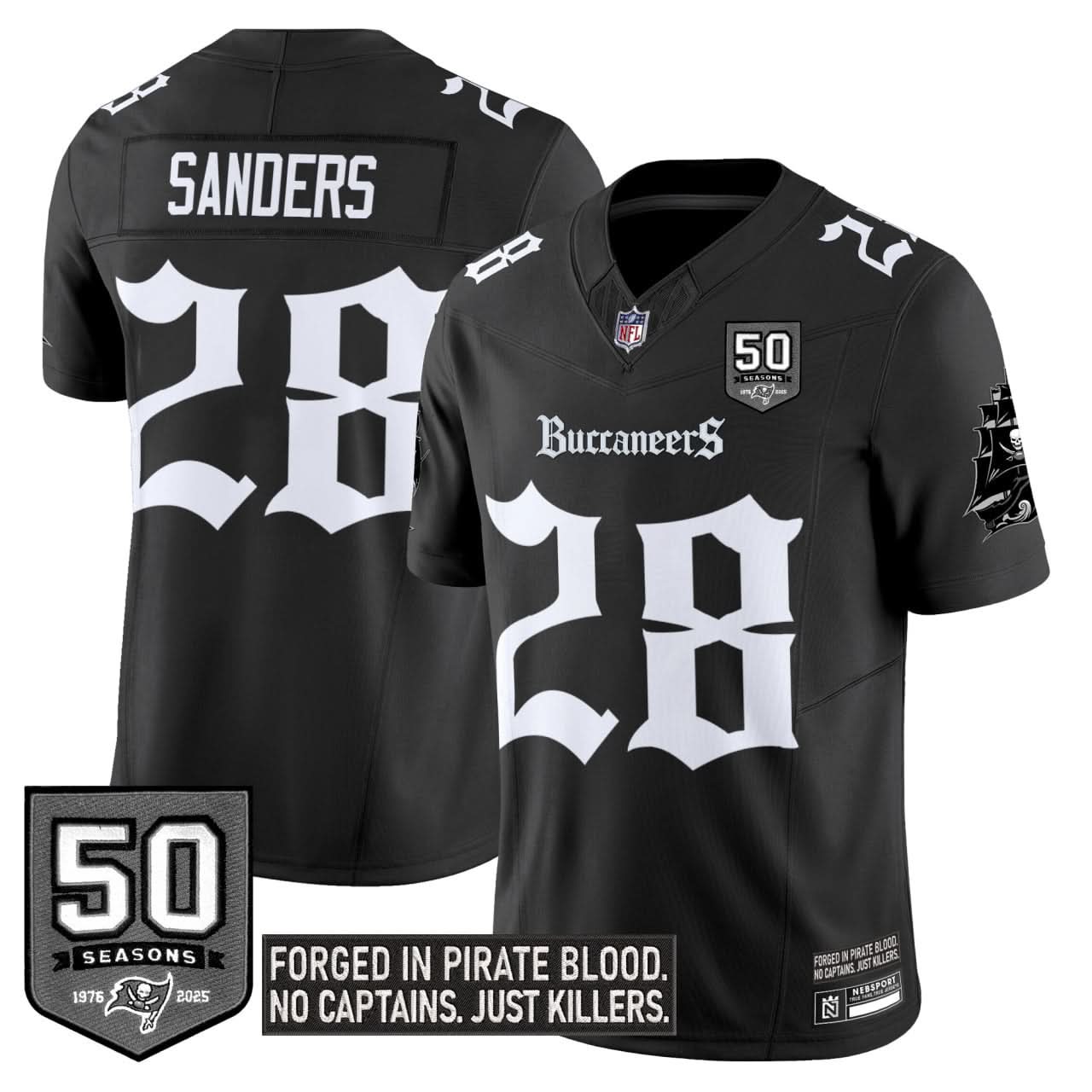 Tampa Bay Buccaneers 'Gothic Pirate Shadows Edition' Limited Jersey - All Stitched