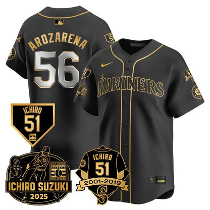 Seattle Mariners Ichiro Number Retirement Jersey - All Stitched
