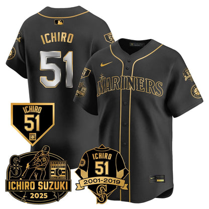 Seattle Mariners Ichiro Number Retirement Jersey - All Stitched