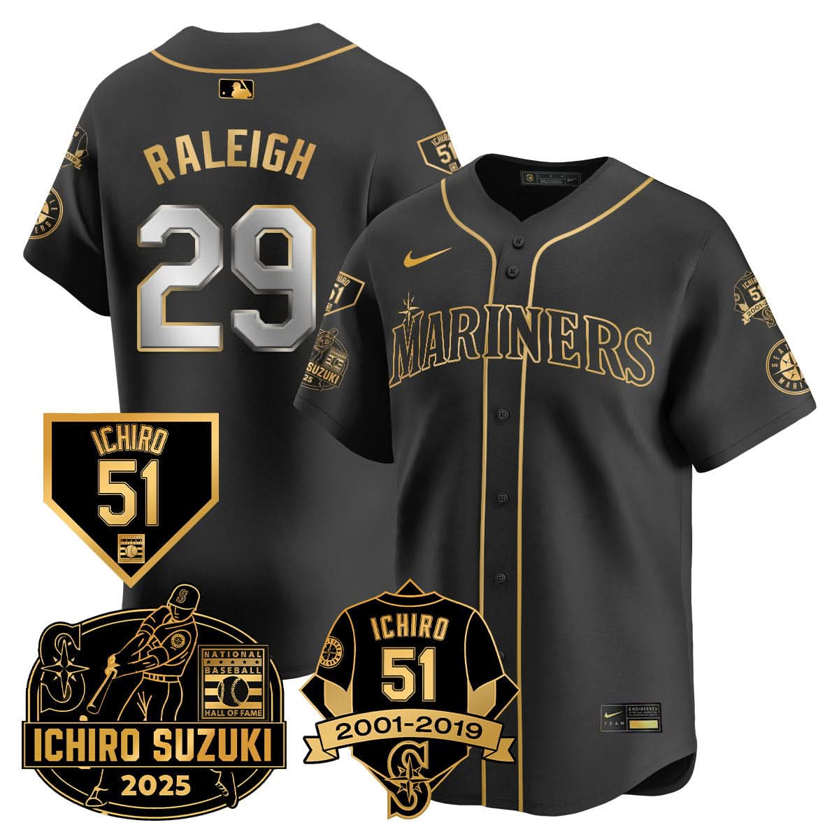 Seattle Mariners Ichiro Number Retirement Jersey - All Stitched