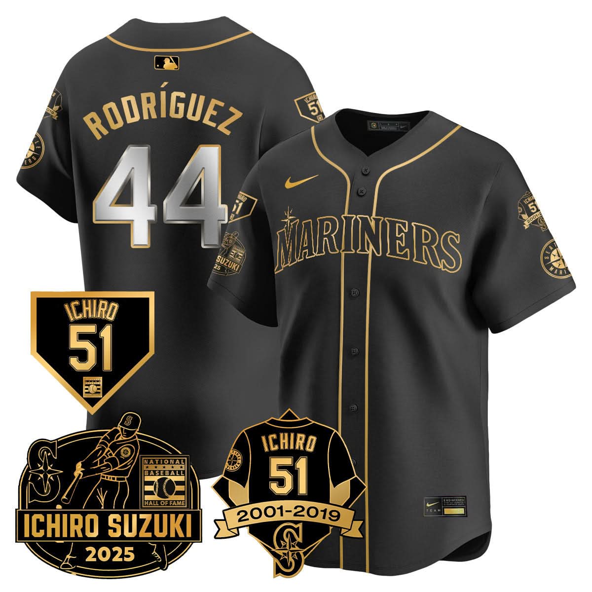 Seattle Mariners Ichiro Number Retirement Jersey - All Stitched