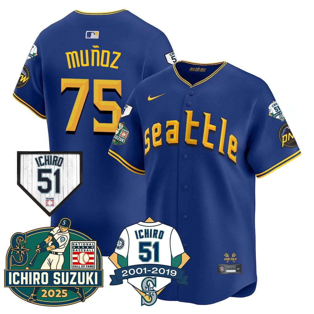 Seattle Mariners Ichiro Number Retirement Jersey - All Stitched