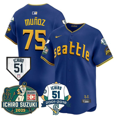 Seattle Mariners Ichiro Number Retirement Jersey - All Stitched