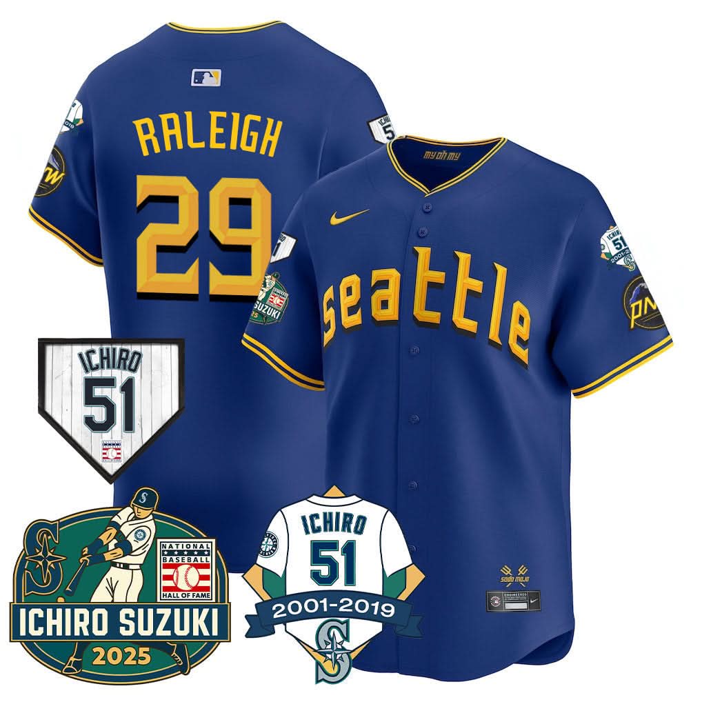 Seattle Mariners Ichiro Number Retirement Jersey - All Stitched