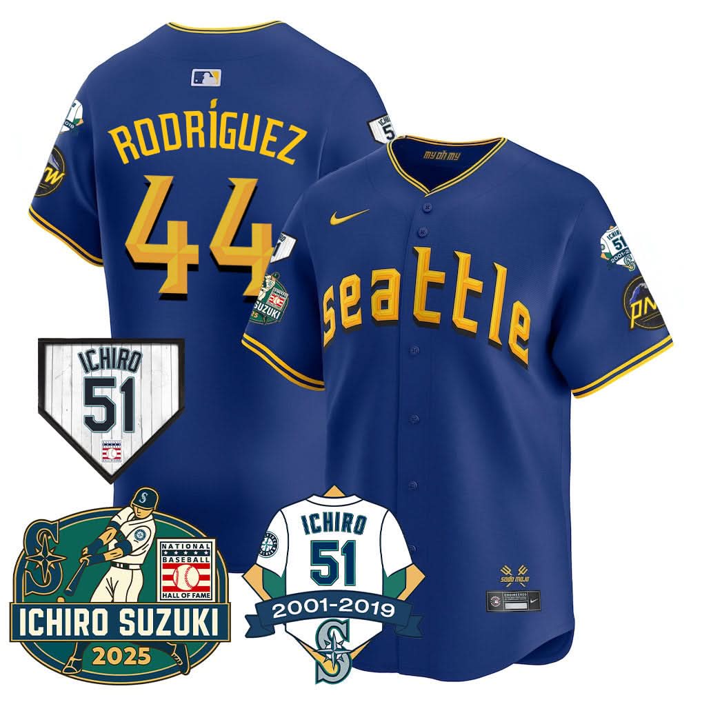 Seattle Mariners Ichiro Number Retirement Jersey - All Stitched