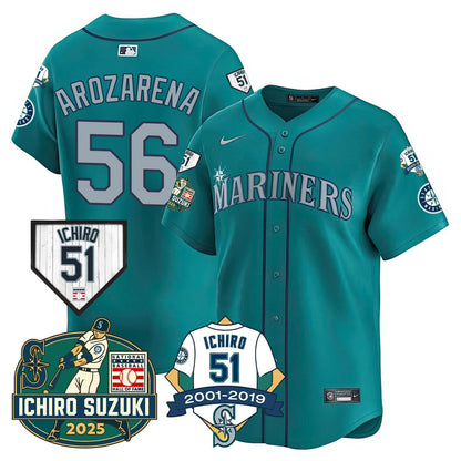 Seattle Mariners Ichiro Number Retirement Jersey - All Stitched