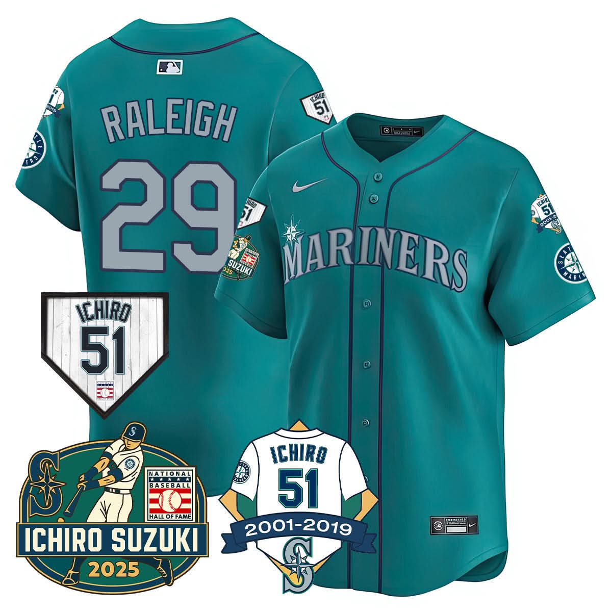 Seattle Mariners Ichiro Number Retirement Jersey - All Stitched