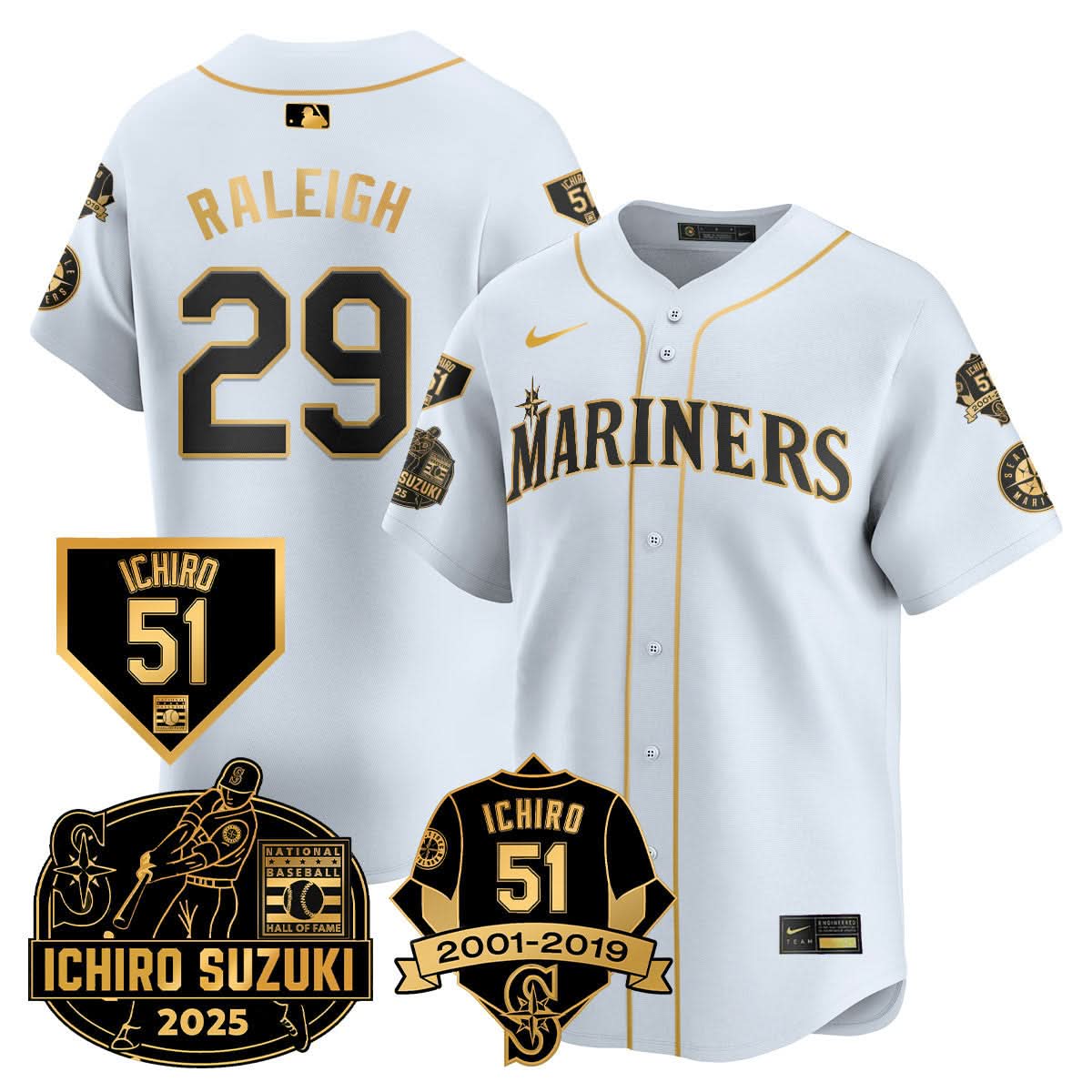 Seattle Mariners Ichiro Number Retirement Jersey - All Stitched