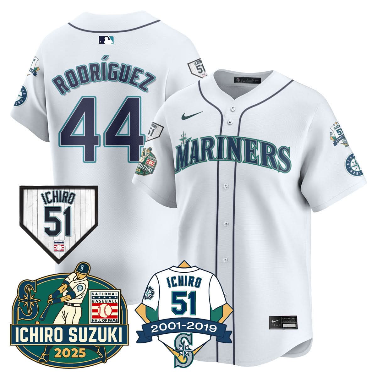 Seattle Mariners Ichiro Number Retirement Jersey - All Stitched