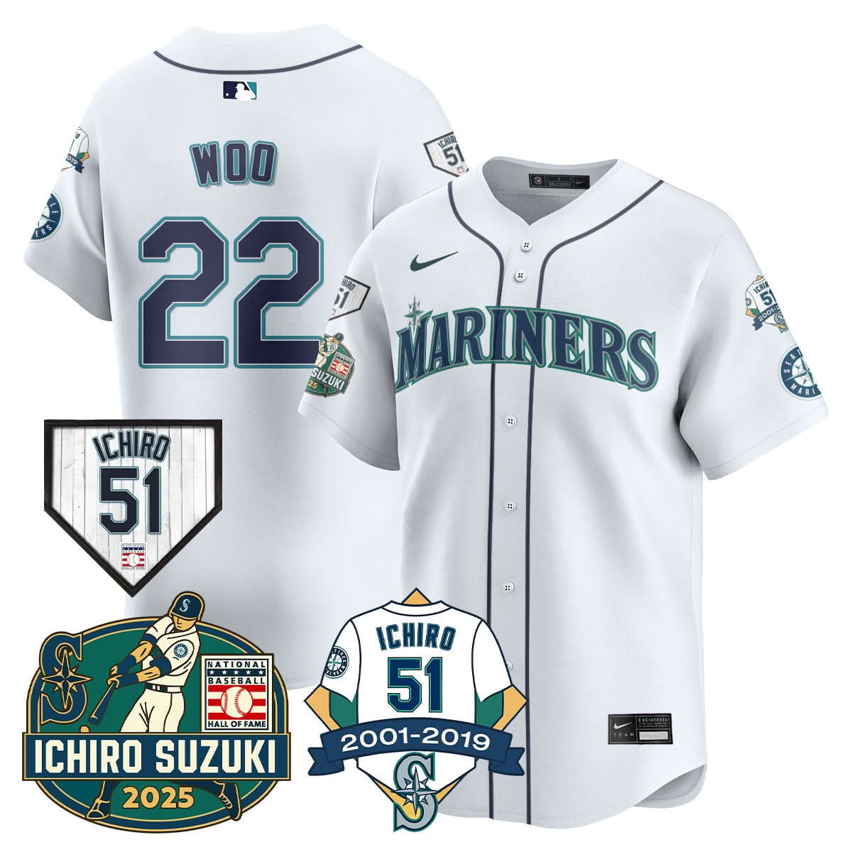 Seattle Mariners Ichiro Number Retirement Jersey - All Stitched