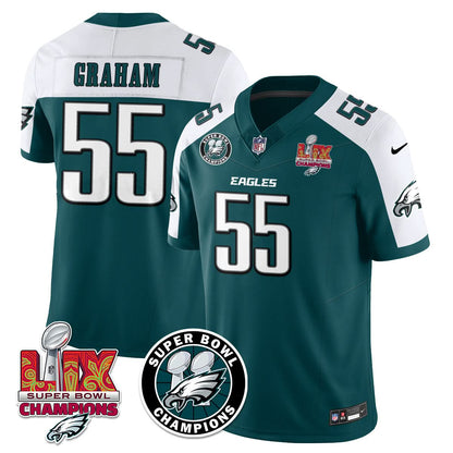 Philadelphia Eagles Super Bowl LIX Champions Jersey - All Stitched