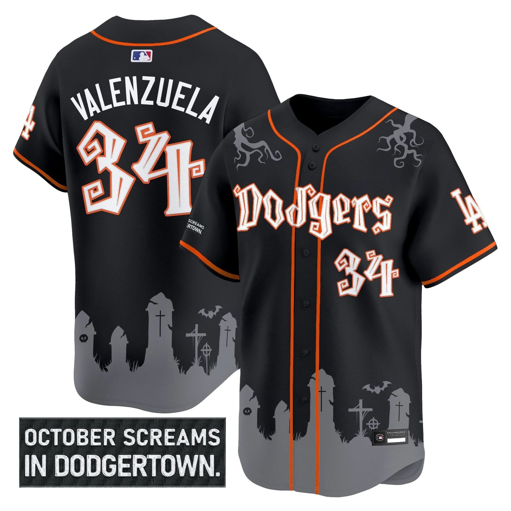 Los Angeles Dodgers 'Halloween Edition' Premier Limited Jersey - Stitched