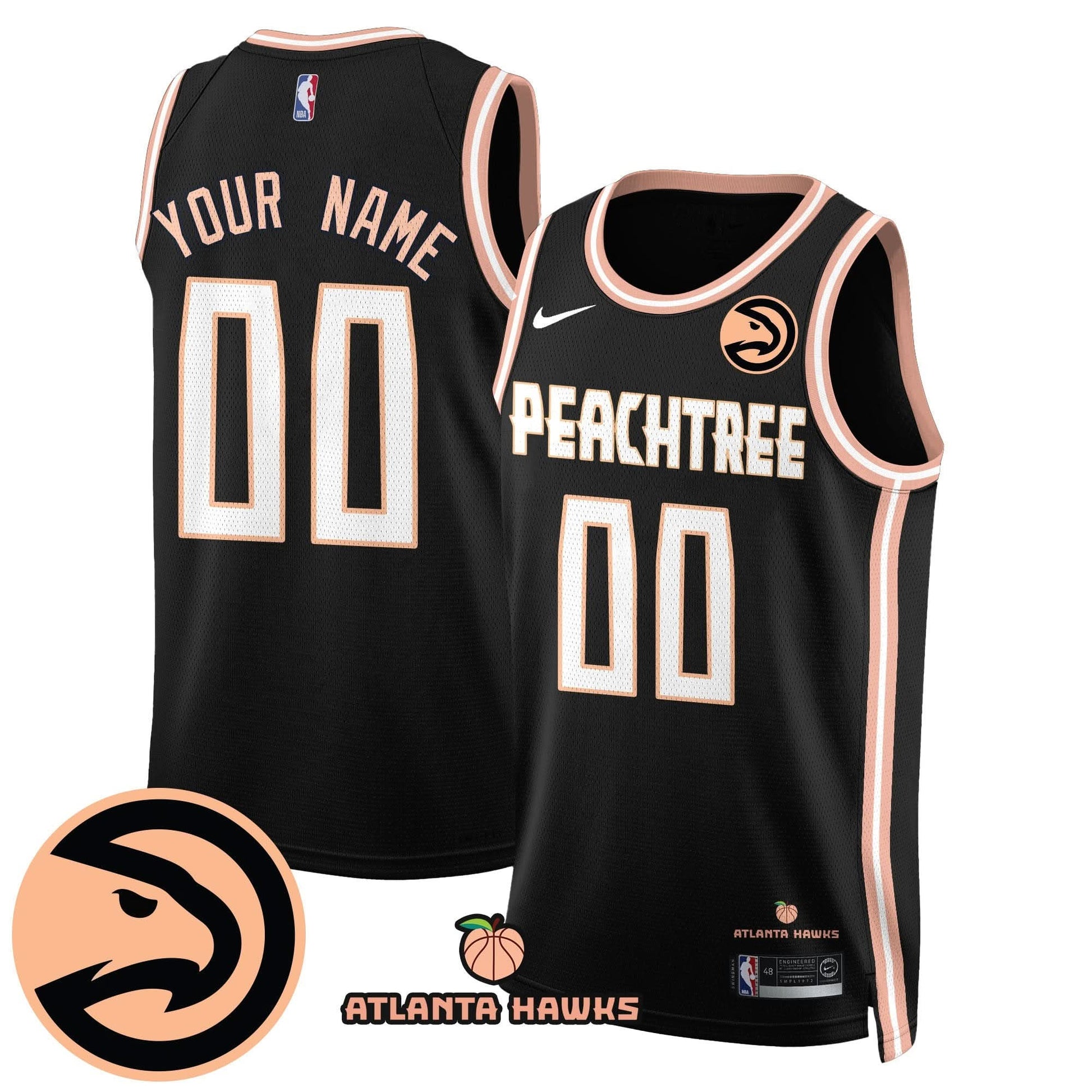 Atlanta Hawks “Peachtree” City Edition Jersey - All Stitched