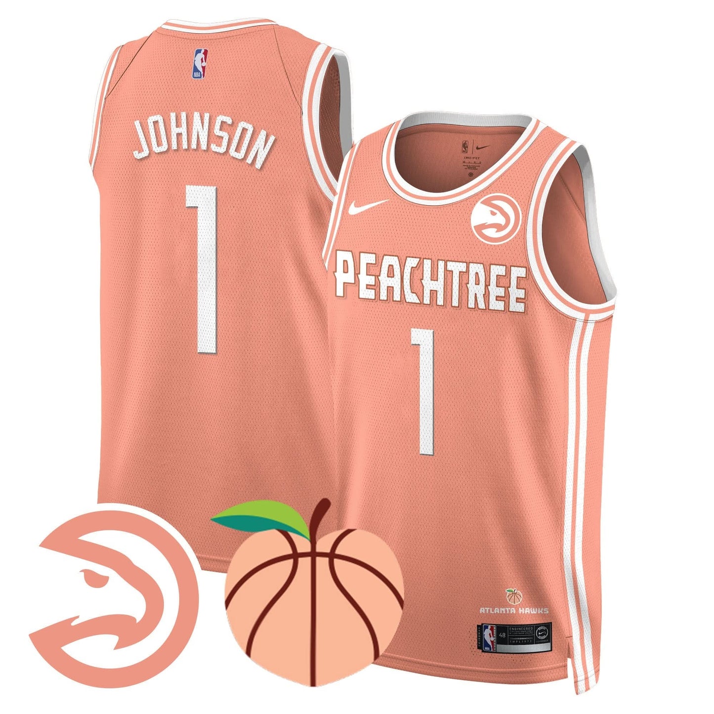 Atlanta Hawks “Peachtree” City Edition Jersey - All Stitched