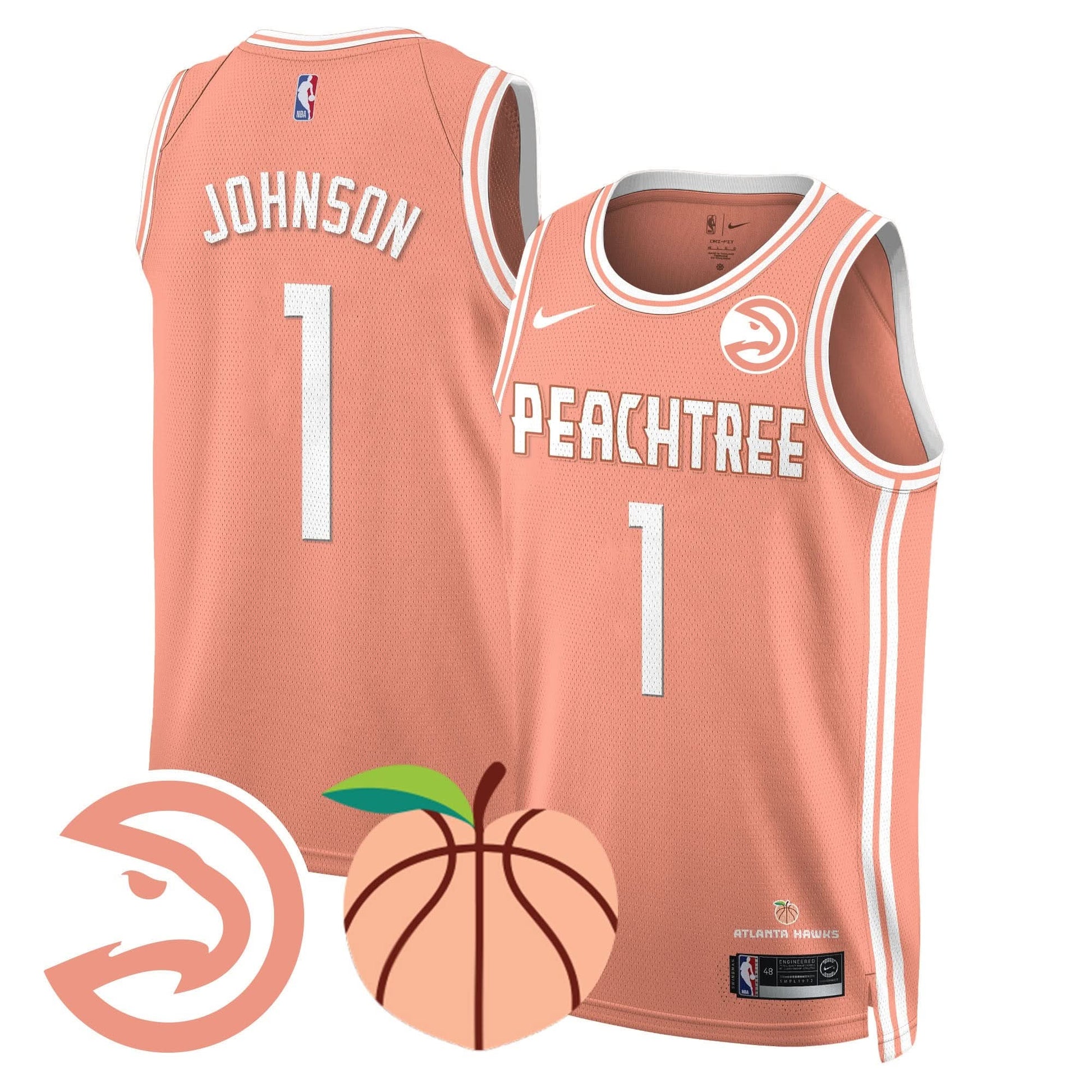 Atlanta Hawks “Peachtree” City Edition Jersey - All Stitched