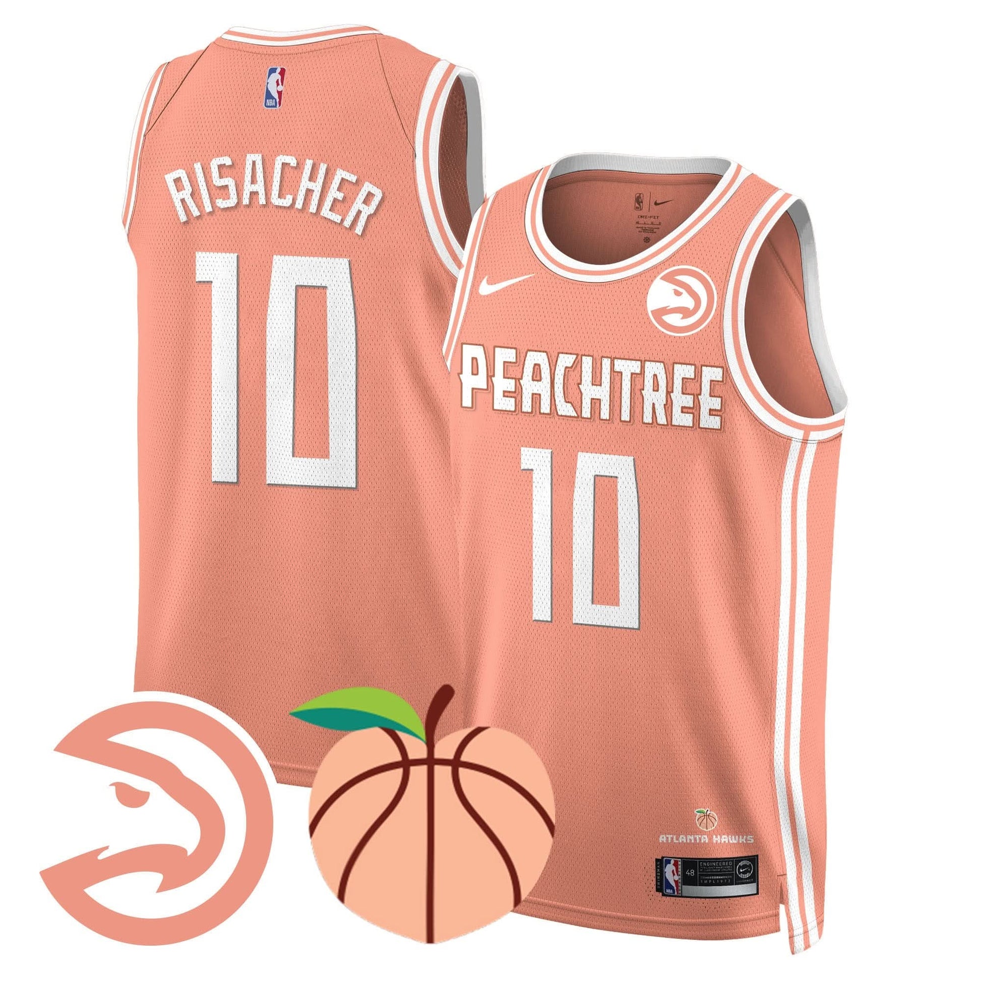 Atlanta Hawks “Peachtree” City Edition Jersey - All Stitched