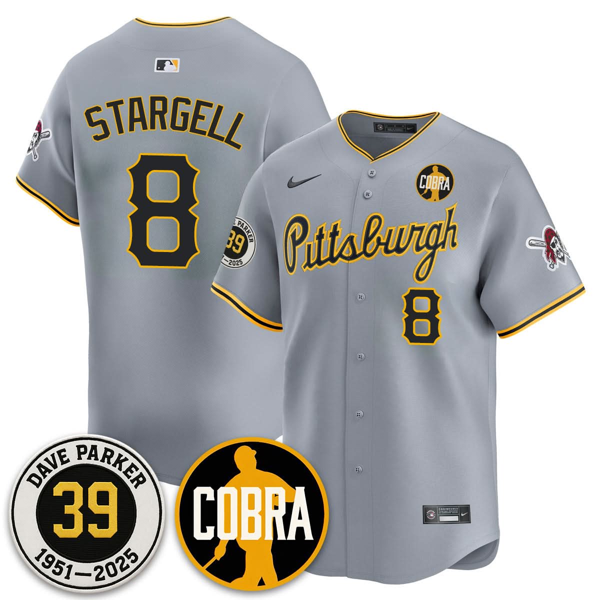 Pittsburgh Pirates Memories Dave Parker Jersey- “COBRA” Patch - All Stitched