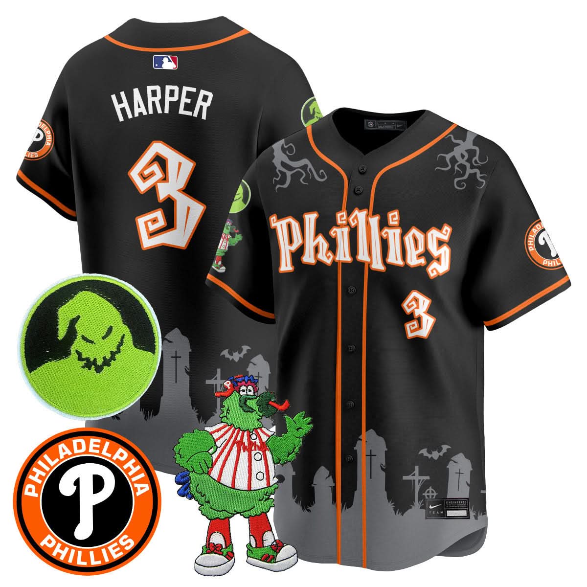 Philadelphia Phillies Oogie Boogie & Phanatic Premier Limited Jersey - All Stitched