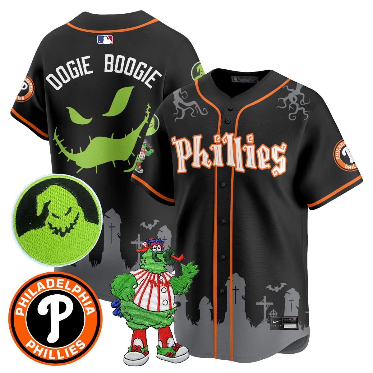 Philadelphia Phillies Oogie Boogie & Phanatic Premier Limited Jersey - All Stitched