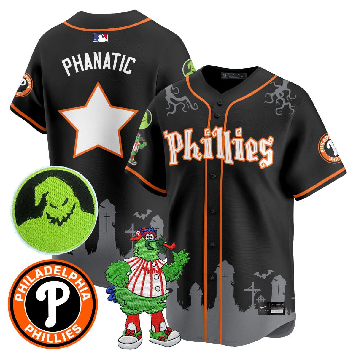 Philadelphia Phillies Oogie Boogie & Phanatic Premier Limited Jersey - All Stitched