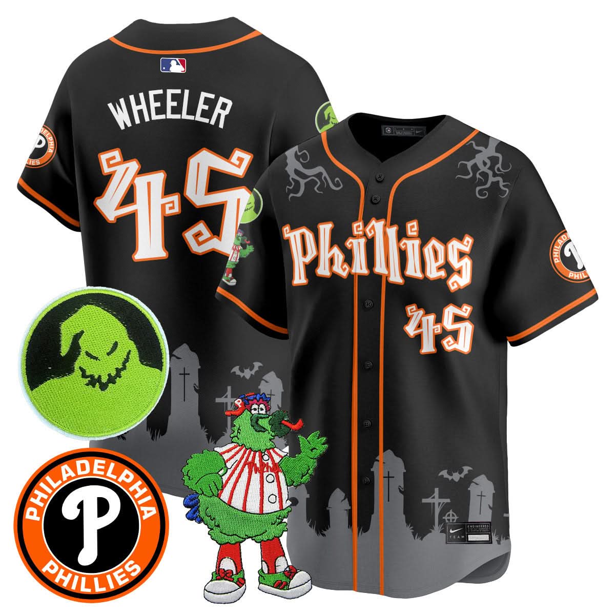 Philadelphia Phillies Oogie Boogie & Phanatic Premier Limited Jersey - All Stitched
