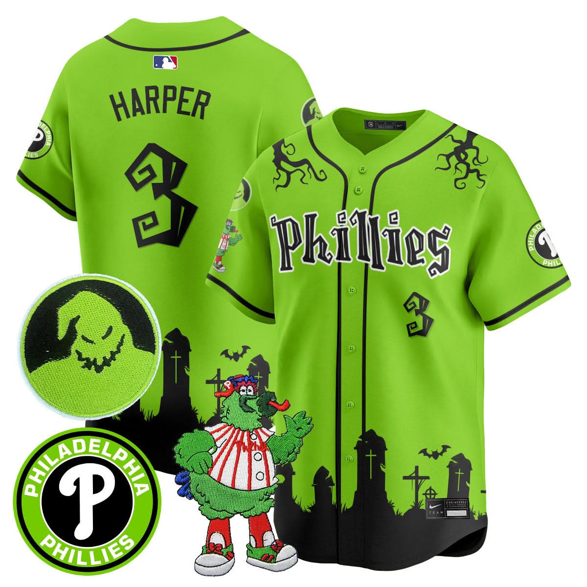 Philadelphia Phillies Oogie Boogie & Phanatic Premier Limited Jersey - All Stitched