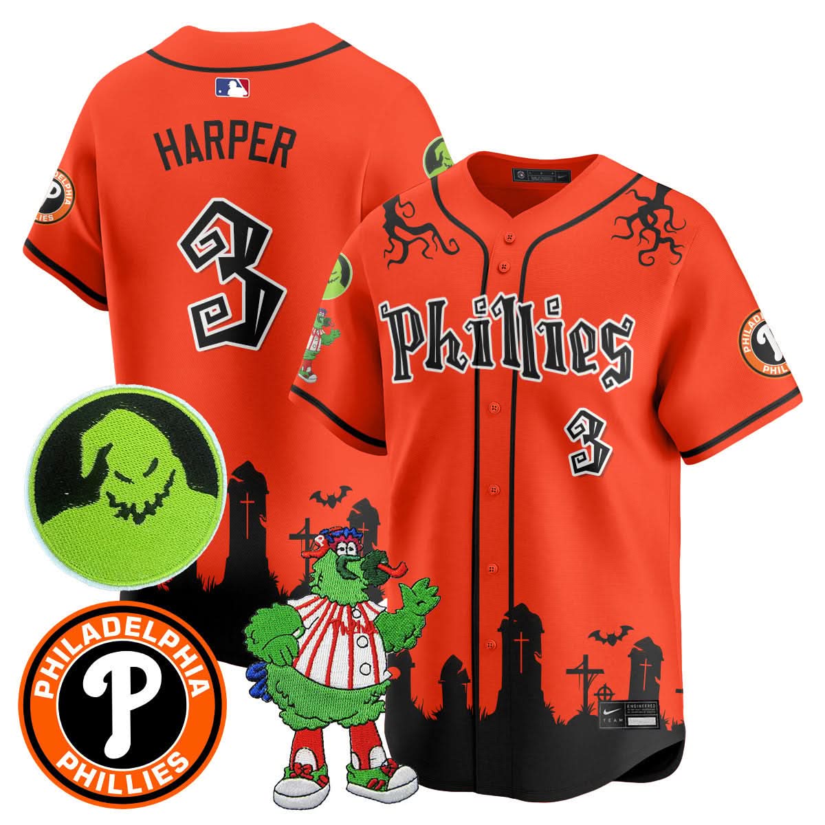 Philadelphia Phillies Oogie Boogie & Phanatic Premier Limited Jersey - All Stitched