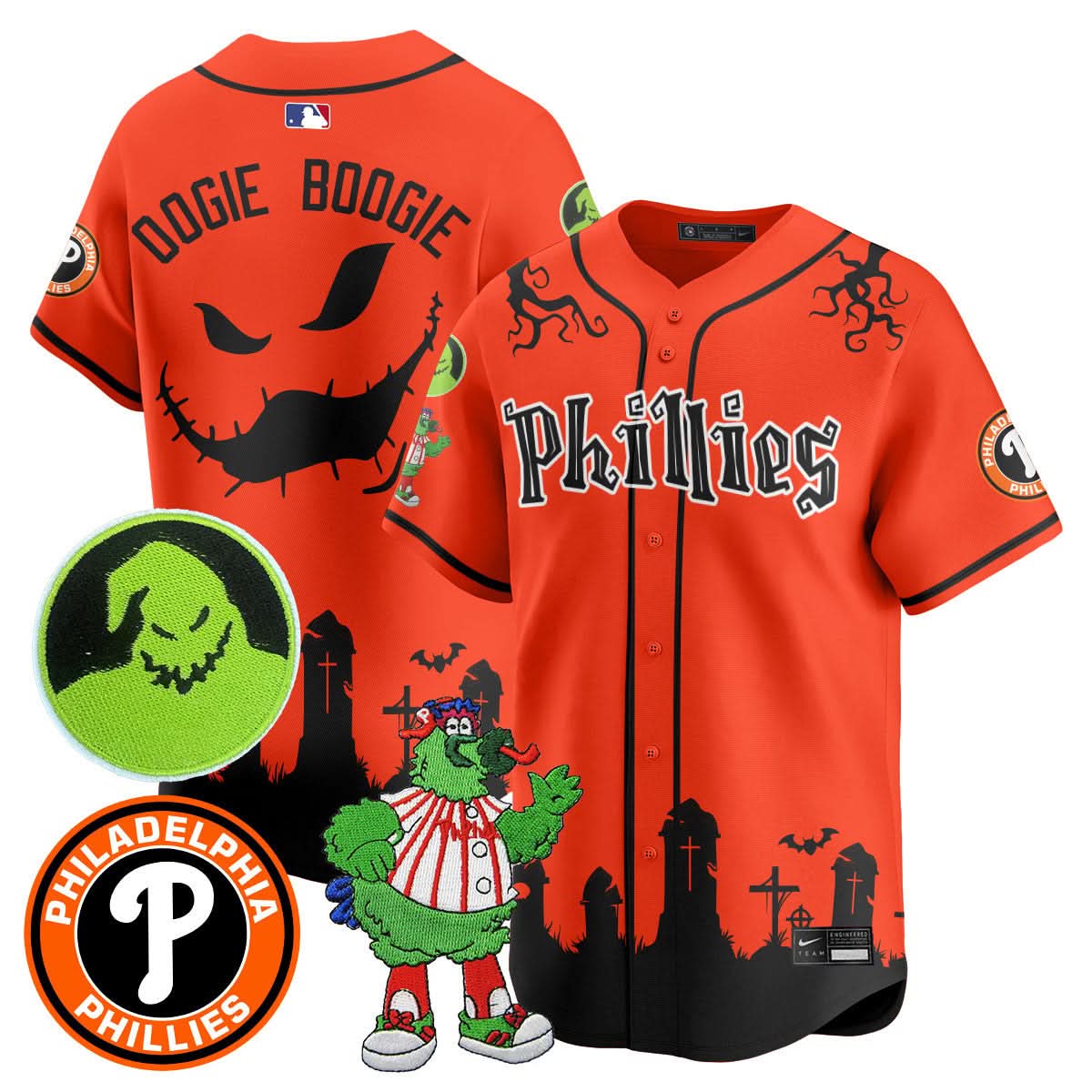 Philadelphia Phillies Oogie Boogie & Phanatic Premier Limited Jersey - All Stitched