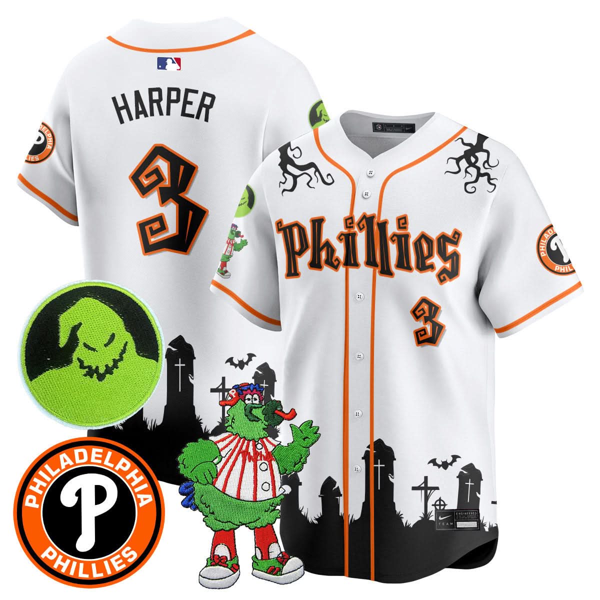 Philadelphia Phillies Oogie Boogie & Phanatic Premier Limited Jersey - All Stitched
