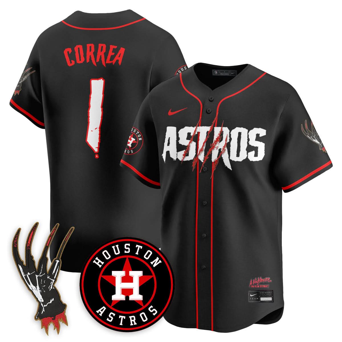 Houston Astros "A Nightmare on Elm Street" Jersey - Stitched