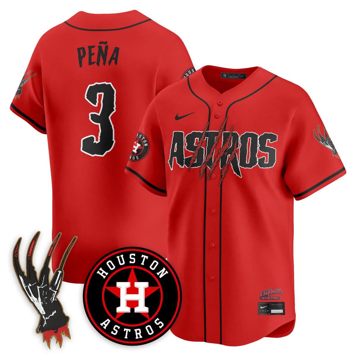 Houston Astros "A Nightmare on Elm Street" Jersey - Stitched