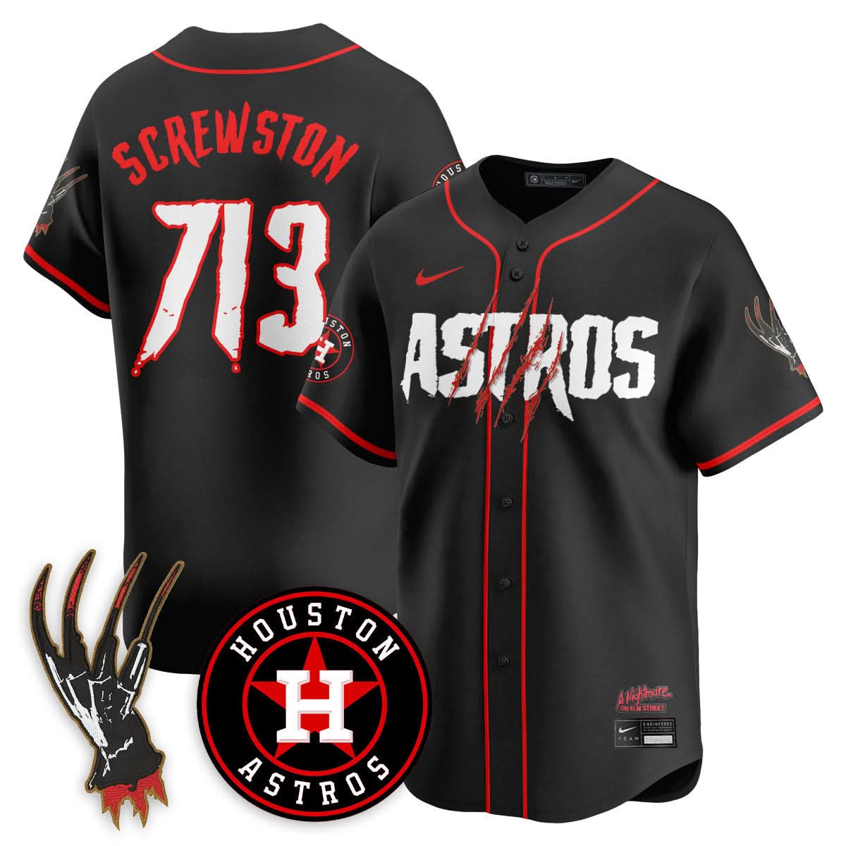 Houston Astros "A Nightmare on Elm Street" Jersey - Stitched