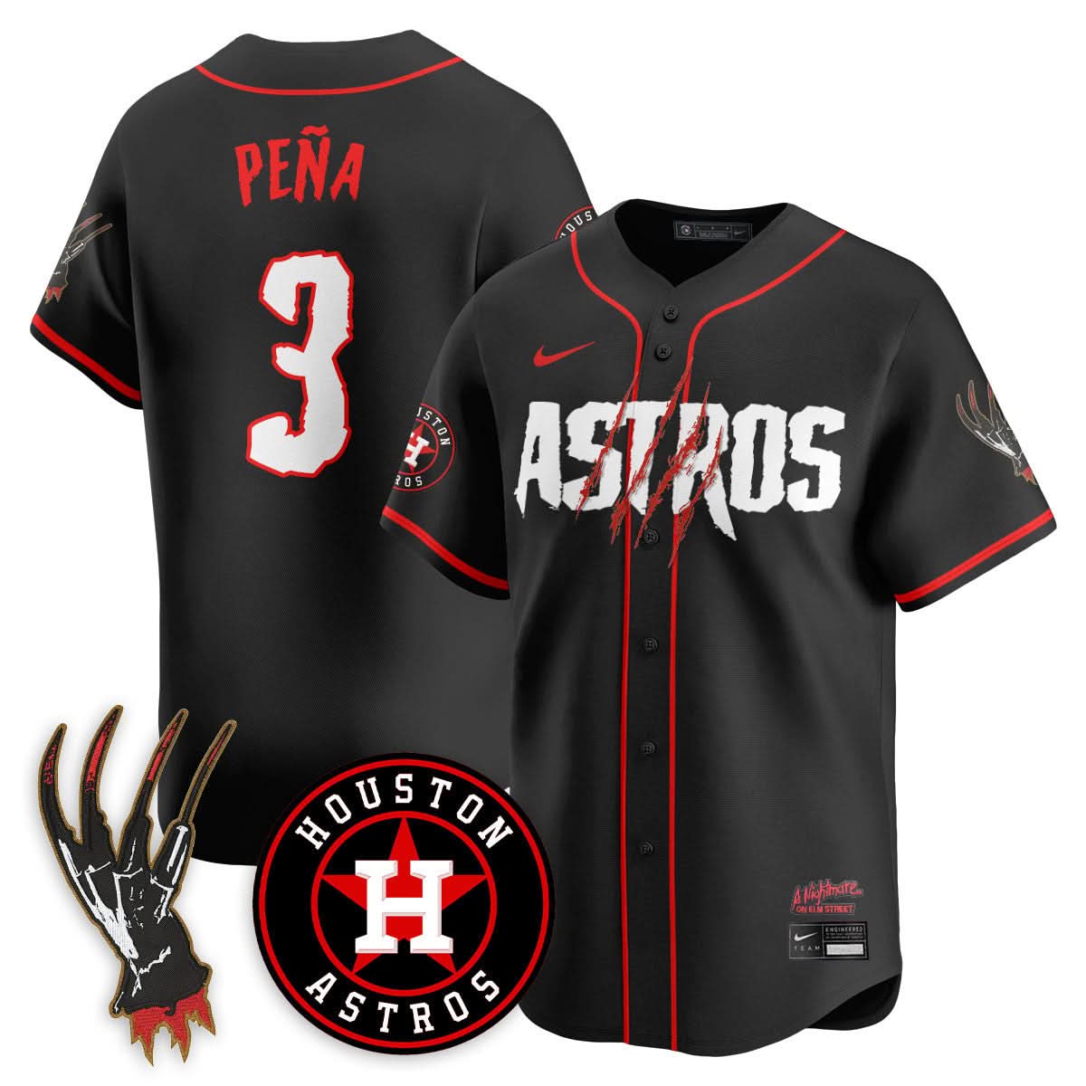 Houston Astros "A Nightmare on Elm Street" Jersey - Stitched