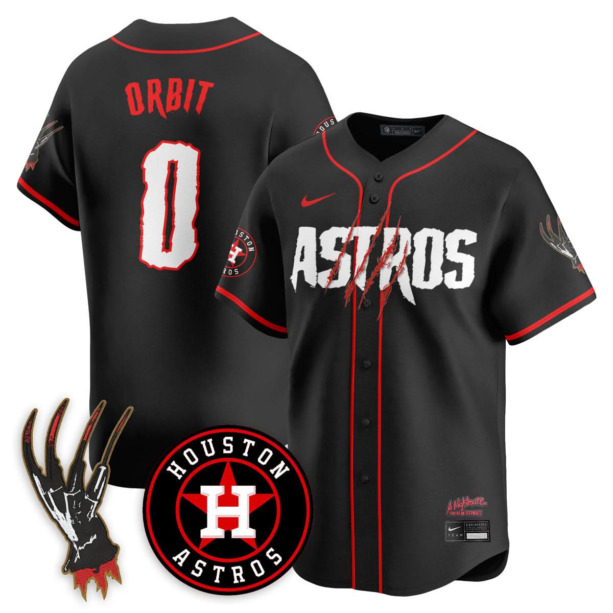 Houston Astros "A Nightmare on Elm Street" Jersey - Stitched