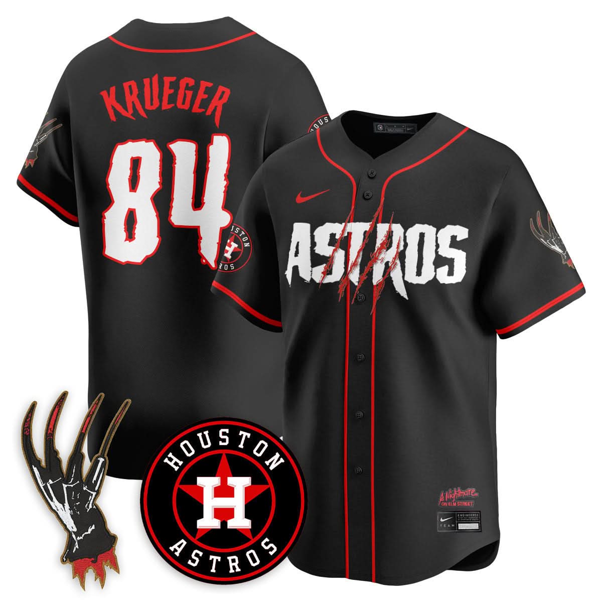 Houston Astros "A Nightmare on Elm Street" Jersey - Stitched