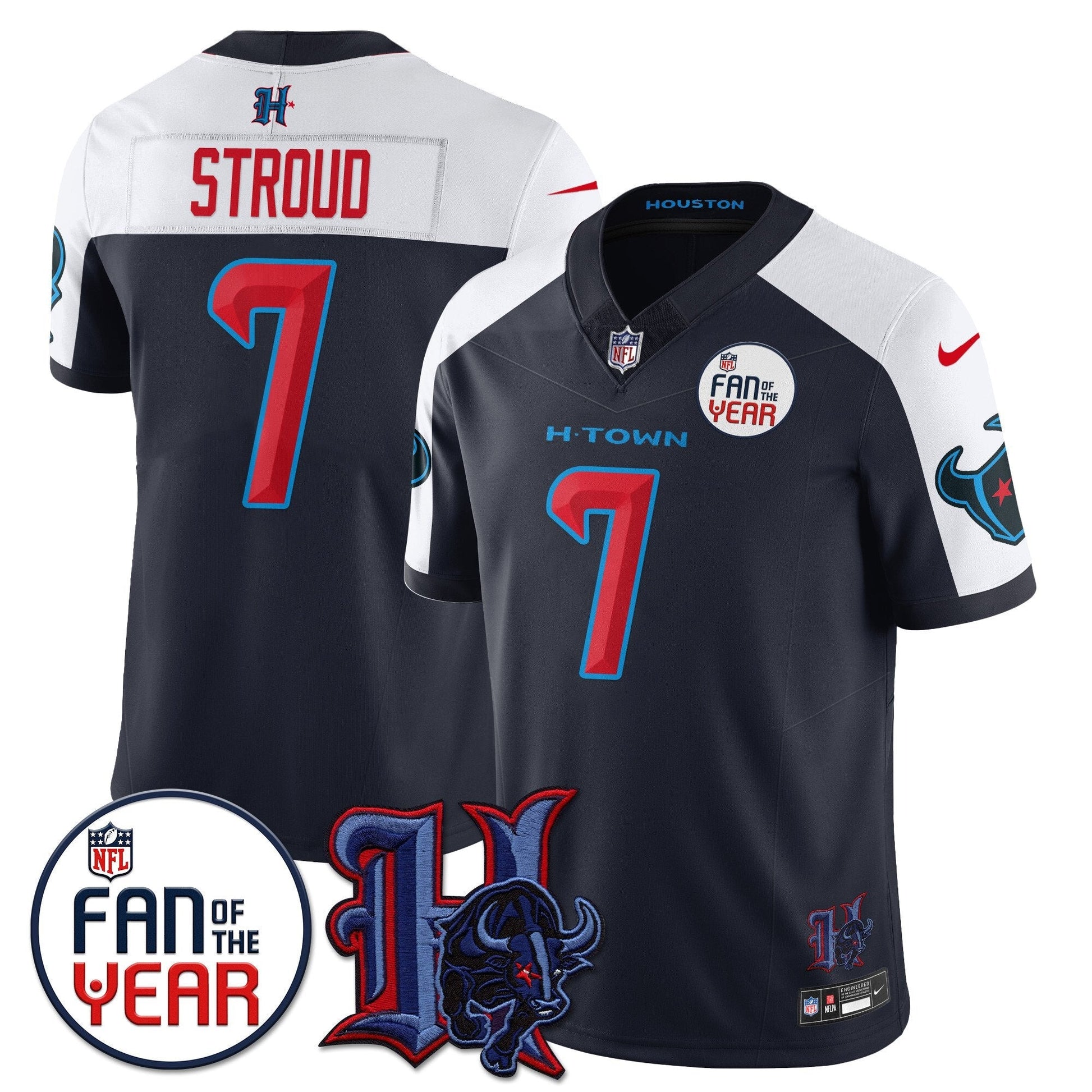 Houston Texans "Fan Of The Year" Jersey - All Stitched