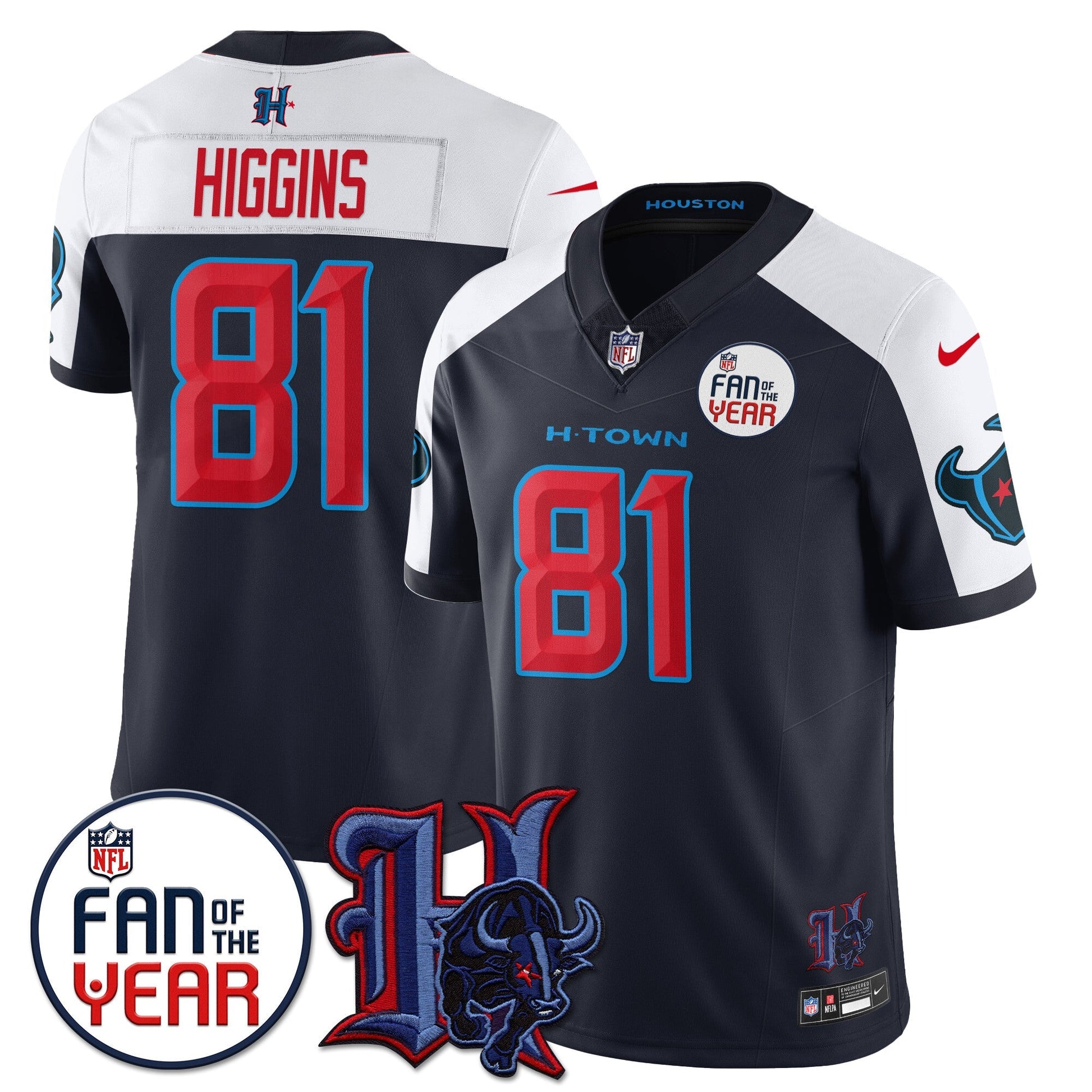Houston Texans "Fan Of The Year" Jersey - All Stitched