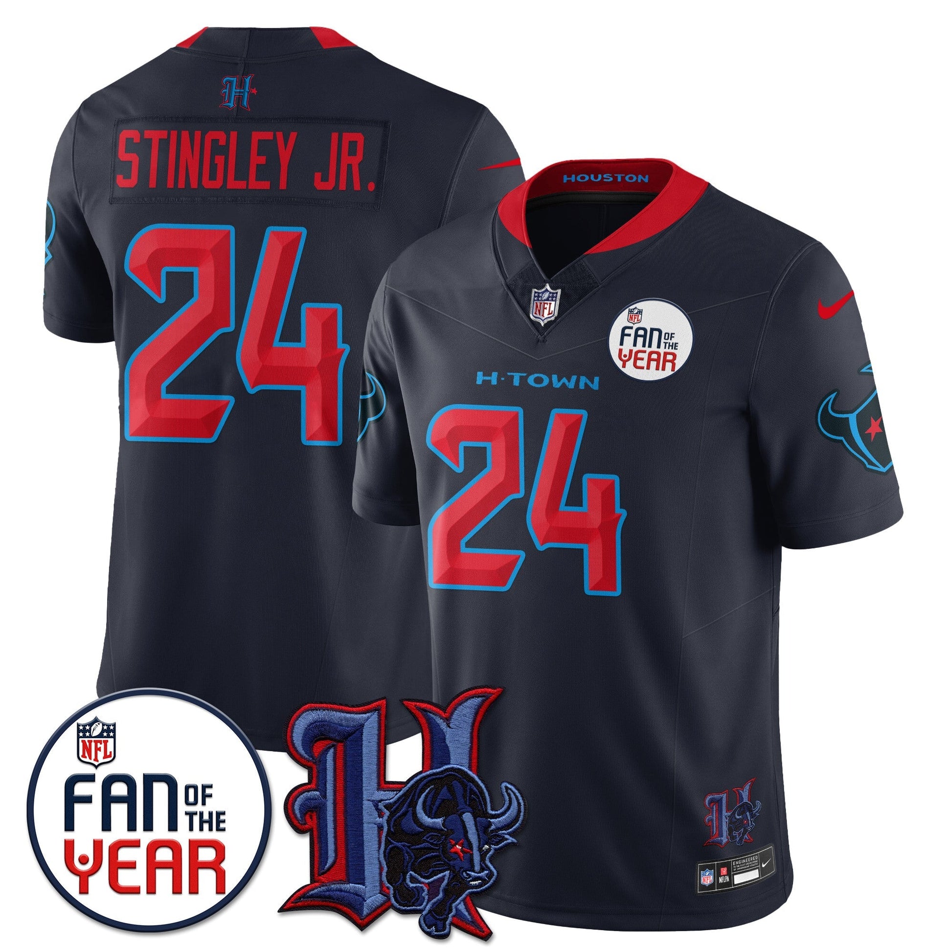 Houston Texans "Fan Of The Year" Jersey - All Stitched
