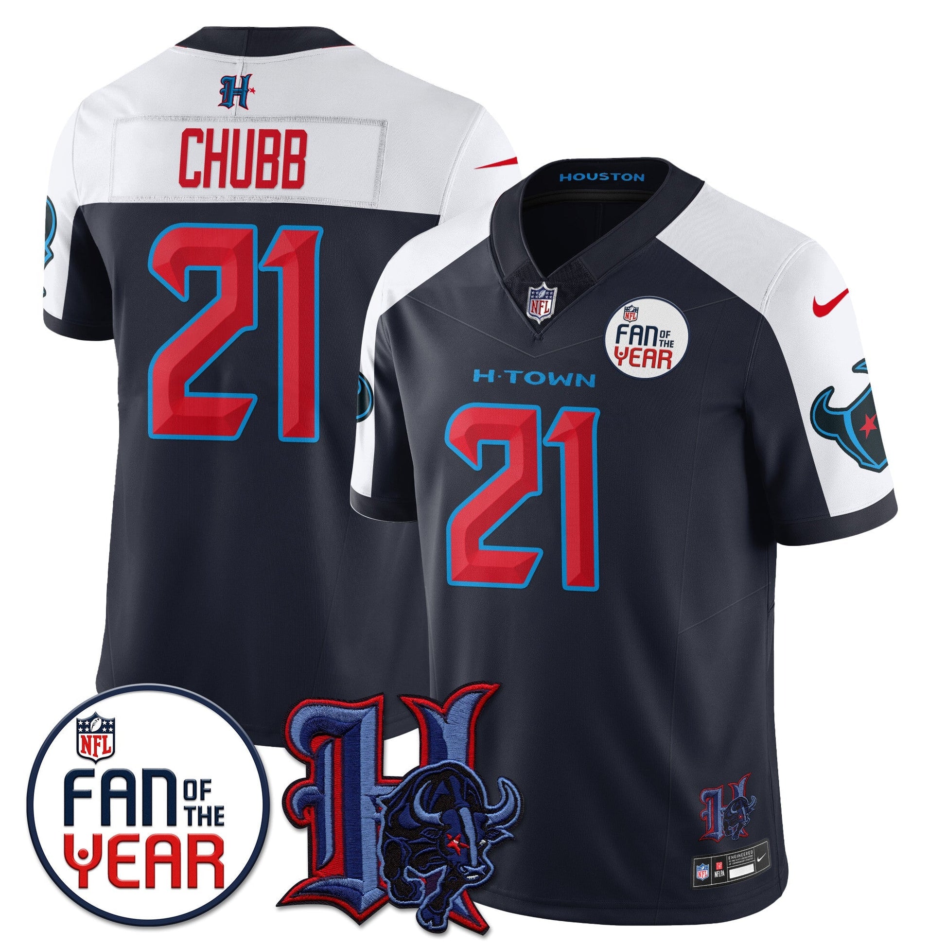 Houston Texans "Fan Of The Year" Jersey - All Stitched