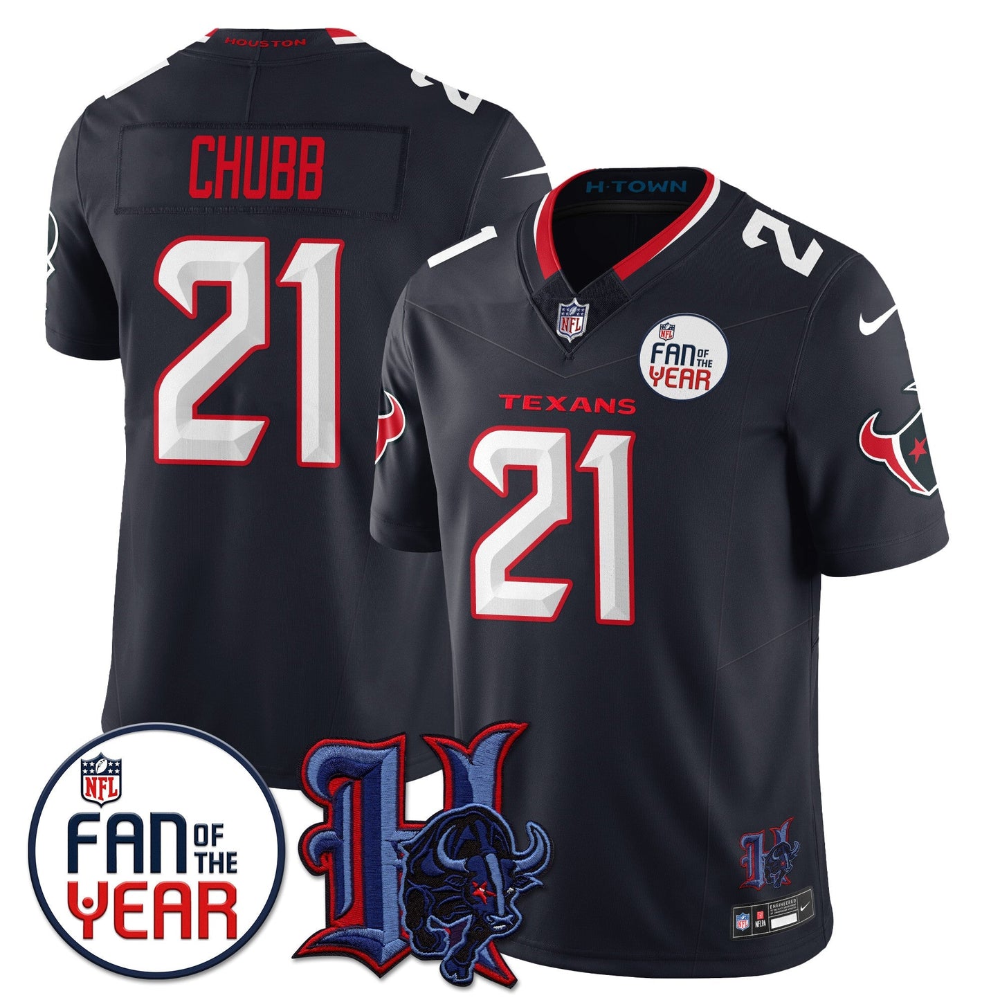 Houston Texans "Fan Of The Year" Jersey - All Stitched