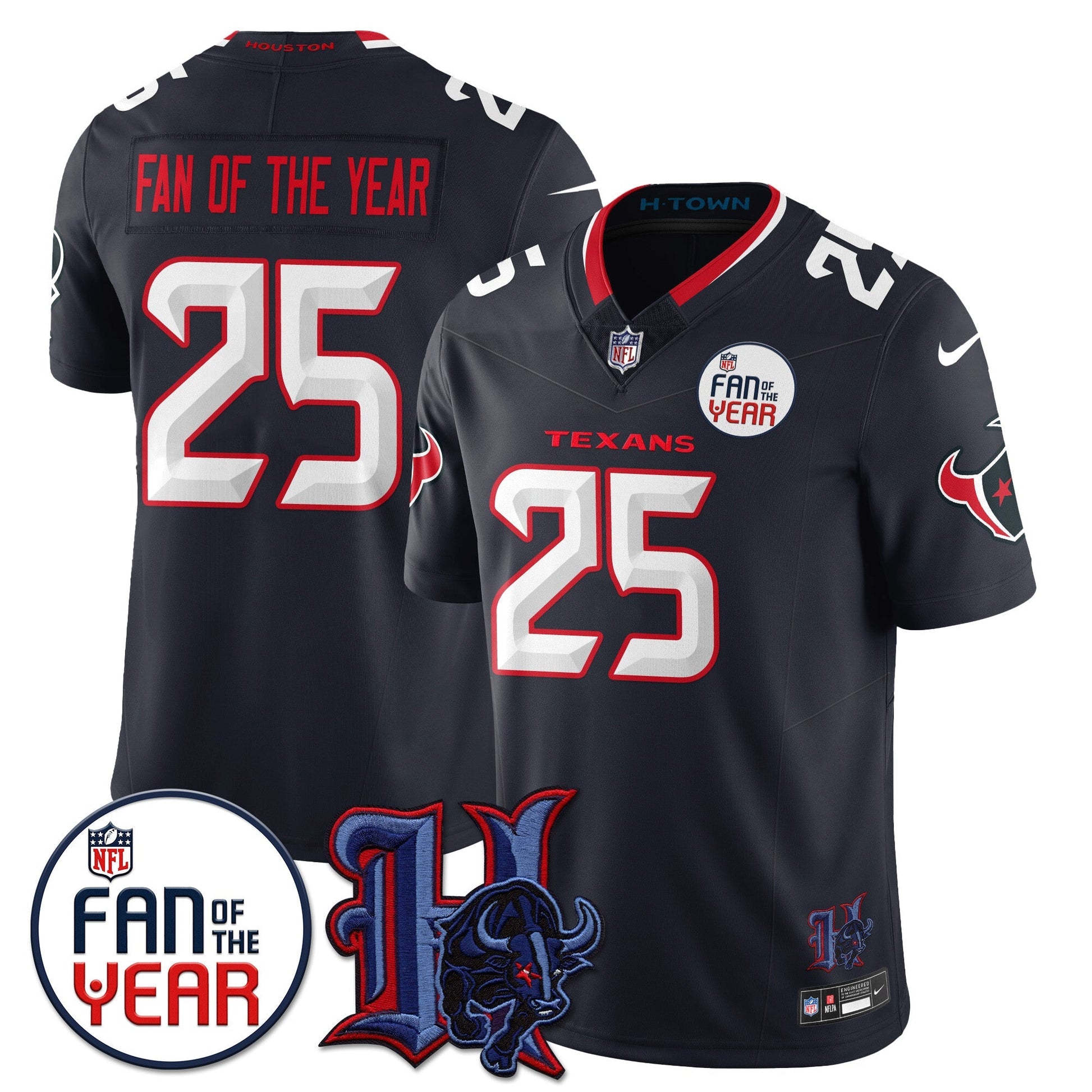 Houston Texans "Fan Of The Year" Jersey - All Stitched